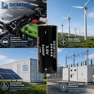Hochleistungs-3V-3400F-Superkondensator 3,0V 3400 Ultrakondensatoren Zylindrische Superkondensatoren für Motorstart und Windturbinen-Pitch-System - Product Image 3