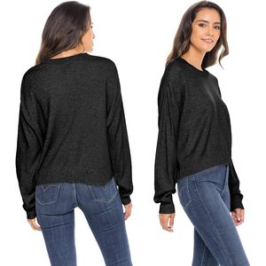 Pull ras du cou à manches longues pour femme FOXA, poids moyen, confortable, anti-boulochage, coupe décontractée pour l'automne - Product Image 2