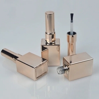 Bouteille de vernis à ongles de 15ml en or rose bouteille de gel à ongles vide avec flacon de conteneur de beauté des ongles en verre de brosse