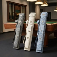Kotak Tongkat Biliar PU Buatan Tangan 6 Lubang 1/2 Rod Box Motif Bunga Besar Portabel Tas Tongkat Biliar Model 010