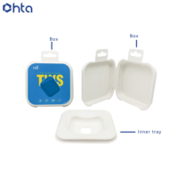 Boîte en pulpe moulée en fibre de bagasse 100 % recyclée et biodégradable pour emballage personnalisé d'écouteurs Bluetooth TWS en gros pour l'électronique