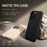 Casing Pelindung Ponsel TPU Anti-Sidik Jari Desain Polos Sentuhan Lembut Matte Slim Fit untuk 17 Pro Max Anti-Selip
