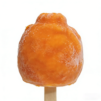 OEM/ODM Sucettes glacées 3D en forme d'orange, enrobées de chocolat croustillant, aux saveurs de fruits, desserts glacés originaux, bâtonnets glacés au lait exotiques