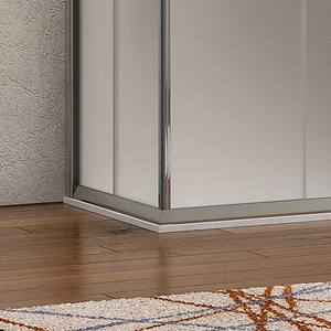 Kamalu KF1000ประตูห้องอาบน้ำสไตล์โมเดิร์นสามด้านขนาด70x80x70แบบบานเลื่อนคู่ขนาด6มม. กันการพับกระจกทึบแสง - Product Image 5