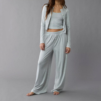 Conjunto de Pijama de Tres Piezas para Mujer, con Botones, Cómodo y Transpirable, Venta al Por Mayor de Fábrica