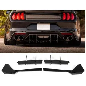 Pour 2015-2018 2019 2020 2021 Diffuseur de pare-chocs arrière à 4 ailettes, séparateurs, lames de spoiler, accessoires automobiles, décoration de relooking - Product Image 4