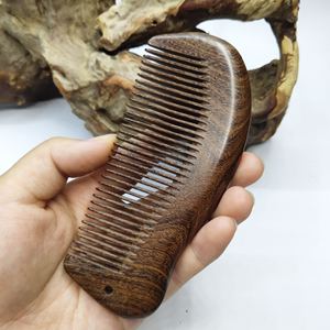 Peigne en bois de santal noir et or anti-statique en forme de dauphin, pour massage du cuir chevelu et des méridiens, portable, pour soins capillaires - Vente chaude - Product Image 2
