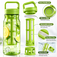 Bouteille d'eau avec infuseur à thé amovible 600ml 800ml, bouteille infuseur à fruits réutilisable avec couvercle et poignée de transport OEM ODM