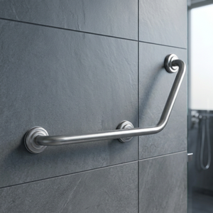 Barre d'appui en acier inoxydable en forme de L à 3 points de fixation, robuste, pour la sécurité des personnes âgées dans la douche - Product Image 1