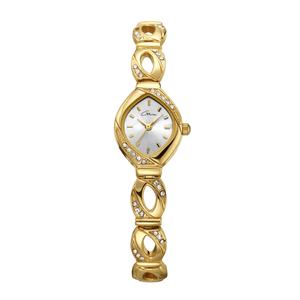 Reloj de Mujer Dorado en Oferta, Movimiento de Cuarzo, Correa de Aleación Ovalada, Detalles de Diamantes, Resistente al Agua, Lujoso y Moderno - Product Image 3