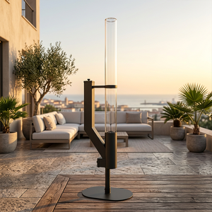 <span class=keywords><strong>Stufa</strong></span> <span class=keywords><strong>a</strong></span> Pellet da Esterno Autoportante con Tubo in Vetro per Giardino e Cortile - Product Image 1