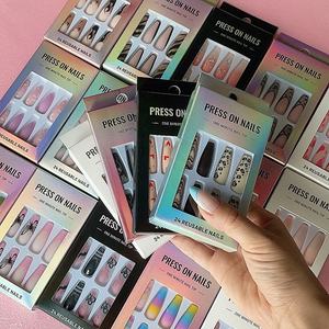 Naixi-manicura de <span class=keywords><strong>uñas</strong></span> postizas, manicura de <span class=keywords><strong>uñas</strong></span> postizas con forma de corazón y perlas, color rosa - Product Image 5