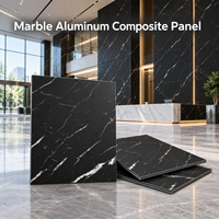 Panneau composite en aluminium marbré gris veiné 3 mm 4x8 pieds, plaque ACP revêtue de PE pour panneaux muraux de salle de bain