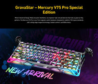 Teclado para Juegos Gravastar Mercury V75 Pro 75% con Cable, Efecto Hall, Gateron Jade, 8KHz, Carbon Rapid Trigger, LKP, SOCD, RGB
