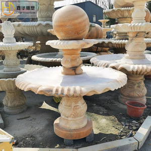 Colonne de fontaine en pierre Jiahua, design traditionnel, durable, ornement décoratif pour cour extérieure - Product Image 2