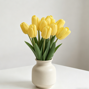 Flor Artificial de Magnolia Realista al Tacto, Flor Artificial de Tulipán de Plástico Duradero e Hidratante para Mesita de Noche, Fotografía - Product Image 1