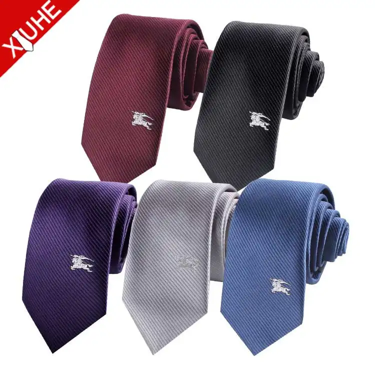 Изготовленный на заказ/партия мужские узкие галстук в полоску от известного бренда с фирменным логотипом шейный галстук тканый галстук индивидуальный дизайн логотипа галстук-бабочка