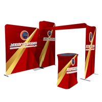 Stands d'exposition en tissu tendu en aluminium 10x10 pour salons professionnels, équipement personnalisable, polyester 260g, couleur CMYK