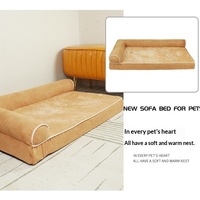 Nouveau lit pour animaux de compagnie en forme de rectangle, style éponge, pour chien et chat, amovible et lavable, en peluche, pour toutes les saisons
