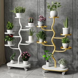 Support à fleurs rond <span class=keywords><strong>en</strong></span> aluminium nordique, moderne, intérieur/extérieur, maison et jardin, balcon multi-niveaux, support à pots de fleurs de luxe personnalisable - Product Image 1