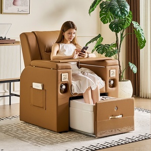 Fauteuil de pédicure électrique avec bain de pieds en cuir certifié CE pour salon de beauté, de manucure et de spa - Product Image 2