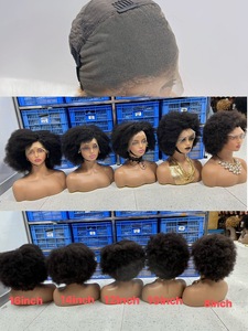 Pelucas Afro Rizadas Kinky con Encaje Frontal, Cabello Humano, Peluca Frontal de Encaje 13x4 para Mujeres Negras, Pre-Desplumada, Peluca Afro Rizada Grande y Voluminosa - Product Image 5