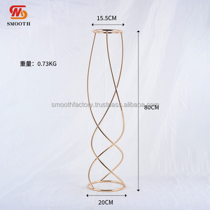 Support à fleurs de mariage en métal en forme de S lisse, 80 cm, support à fleurs de table en métal doré pour les événements de mariage - Product Image 2