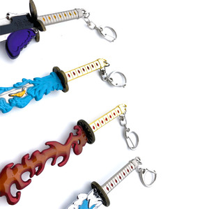 New 4 Designs Japan <b>Anime</b> Fashion Sword Weapons Model Metal <b>Keychain</b> Tanjiro Shinobu <b>Keychain</b> Accessories Pendant - Product Image 6