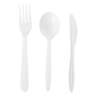 Couverts à fourchette en plastique jetables lourds de poids moyen PLA PS noir et blanc de 7 pouces pour les plats à emporter de restaurant enveloppés dans du plastique