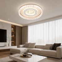 Ventilateur de plafond encastré avec cadre en cristal, silhouette de cœur, moteur à trois vitesses, température de couleur réglable, pour la maison