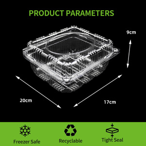 Caja de embalaje de frutas de plástico transparente con bisagras personalizada con orificio de aire <span class=keywords><strong>para</strong></span> tomates cereza y frambuesa - Product Image 4
