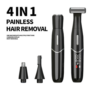 Rasoir professionnel pour hommes, 4 en 1, rechargeable, <span class=keywords><strong>tondeuse</strong></span> électrique pour nez et oreilles, sans douleur - Product Image 2