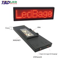 Mini pantalla LED con desplazamiento de 8 mensajes, etiqueta de nombre, insignia LED programable recargable por USB, software controlado por ordenador