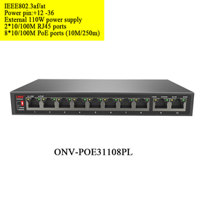 OEM/ODM PoE chuyển đổi 4 8 16 <span class=keywords><strong>24</strong></span> cổng 10/100M & Gigabit không được quản lý 48V <span class=keywords><strong>Ethernet</strong></span> sợi chuyển đổi PoE IEEE802.3af/tại phù hợp CCTV, NVR - Product Image 3