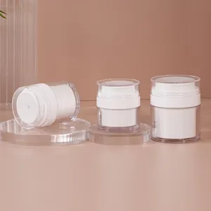 Tarro transparente de crema de embalaje de plástico Petg de doble pared de 30g 50g 100g personalizado para cosméticos tarro de bomba sin aire