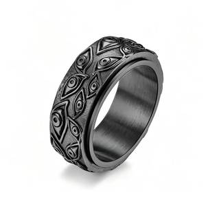 Anillo Giratorio de Acero Inoxidable en Acabado Dorado, Plateado y Negro para Joyería de Estilo Gótico o Punk para Hombre - Product Image 5