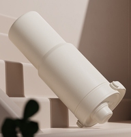 Nouveau gobelet de 735ml tasse à café portable en acier inoxydable enduit de poudre sous vide bouteille d'eau extérieure avec poignée couvercles étanches