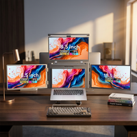 Nouveauté : Moniteur portable 18,5 pouces 1080P IPS Type C, un seul câble, quad, 3 écrans, USB-C, pour ordinateur portable, affaires, trading, jeux