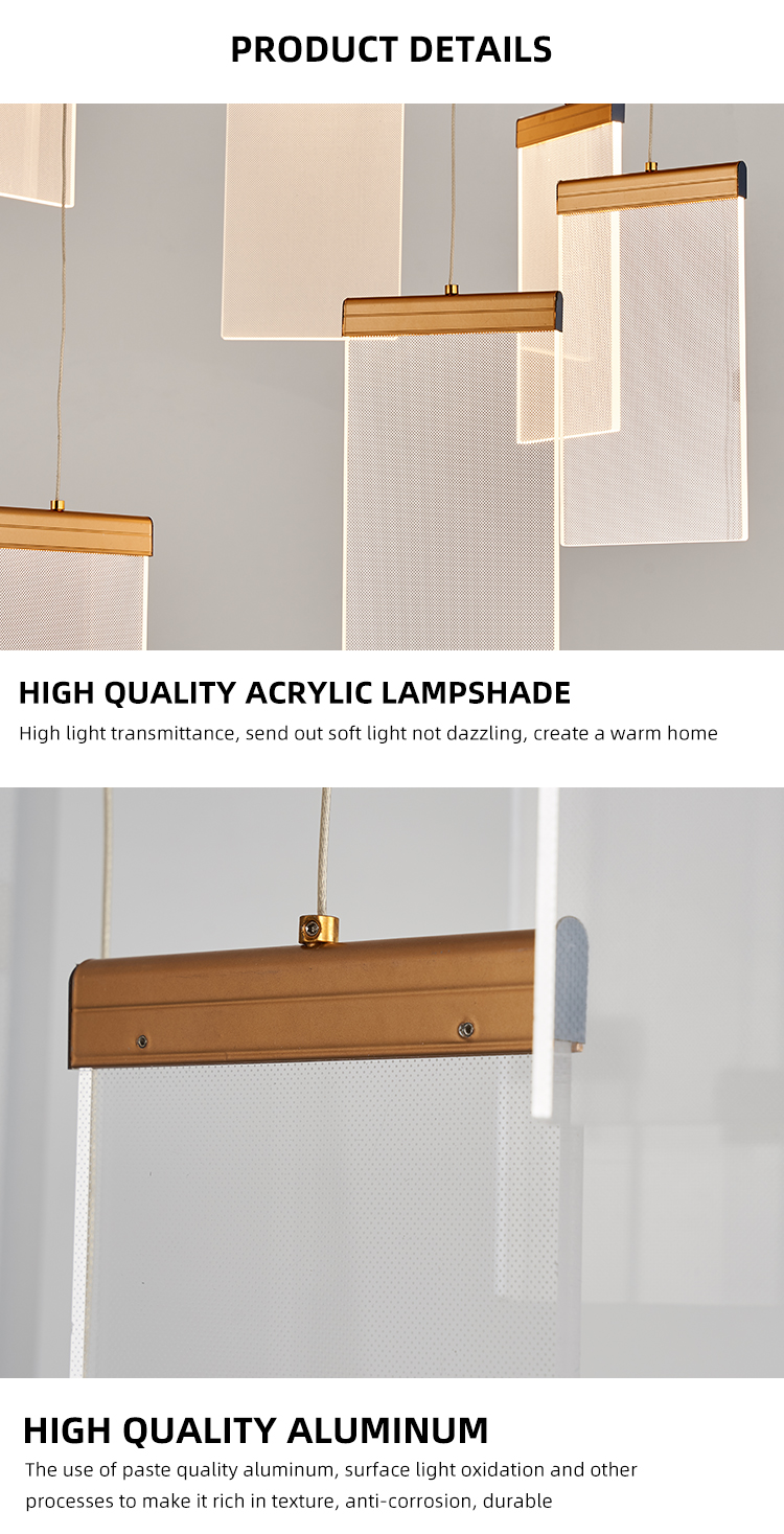 Indoor Decoration Fancy Lights Acrylic Modern Led Pendant Chandelier Light For Home