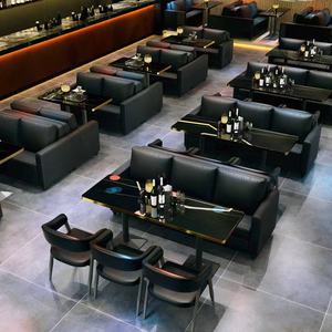 Modern Commercial Restaurant and Bar Furniture 10 Ft Long Solid Wood Comfortable <b>Seating</b> for Fast Food Restaurants - Product Image 6