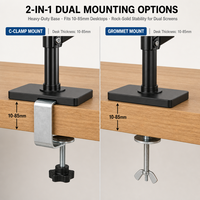 Support de bureau à ressort à gaz pour moniteur sur pied et bras d'ordinateur portable, idéal pour bureaux assis-debout et configurations de bureau