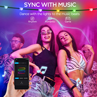 Luces de Navidad RGBIC con Bluetooth, 20m, 200 LED, Alimentación USB, Control por Aplicación, Sincronización con Música