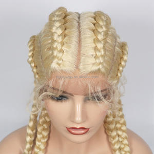 วิกผมสังเคราะห์แบบถักเปียยาว 32 นิ้ว ลดราคาพิเศษ วิกผมลูกไม้ถักเปียทำมือสำหรับผู้หญิง รองรับขนาดผมปกติ - Product Image 3