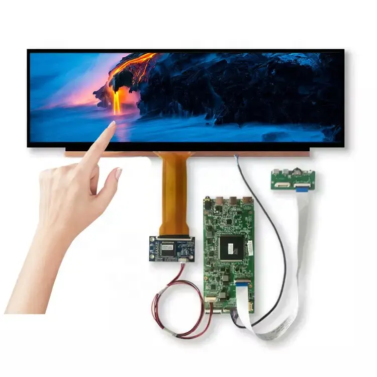 14 Inch 4K 3840*1100 LCD Ultra Wide Touch Screen LCD com Painel Main Board Bar Display PC Celular Compatível