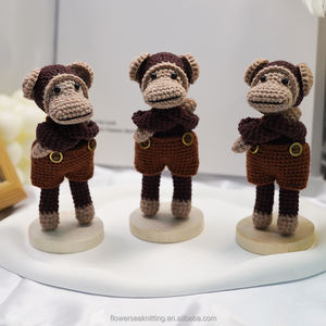 ตุ๊กตาผ้าถักลายลิง Pipi รูปสัตว์น่ารักทำจากผ้าฝ้ายนุ่มมากของขวัญสำหรับทุกวัย - Product Image 3