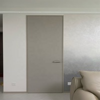 Porte intérieure en aluminium à cadre étroit invisible et dissimulée pour bureau, bâtiment, chambre, hôtel, prix d'usine