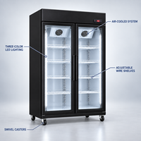 Réfrigérateur à vin commercial avec porte vitrée, réfrigérateur vertical pour boissons, pour restaurant, hôtel et magasin d'alcool