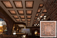 Luces de azulejo de techo PL15 Techos de PVC pintados de estaño de imitación de cobre rústico para decoración de interiores Cuadrado impermeable para uso en hoteles