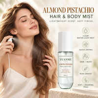 Brume pour cheveux et corps à l'amande et à la pistache, hydratante, nourrissante, lissante, parfum gourmand longue durée, OEM ODM, marque privée