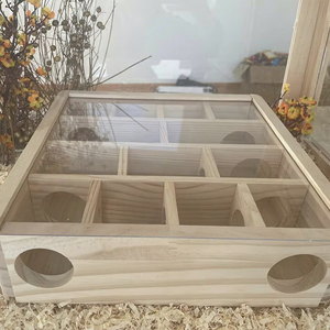 <span class=keywords><strong>Cage</strong></span> pour animaux de compagnie multifonctionnelle en bois de style moderne Golden Bear House pour petits animaux, <span class=keywords><strong>cage</strong></span> sécurisée pour <span class=keywords><strong>hamster</strong></span>, tunnel, labyrinthe, boîte d'alimentation - Product Image 3